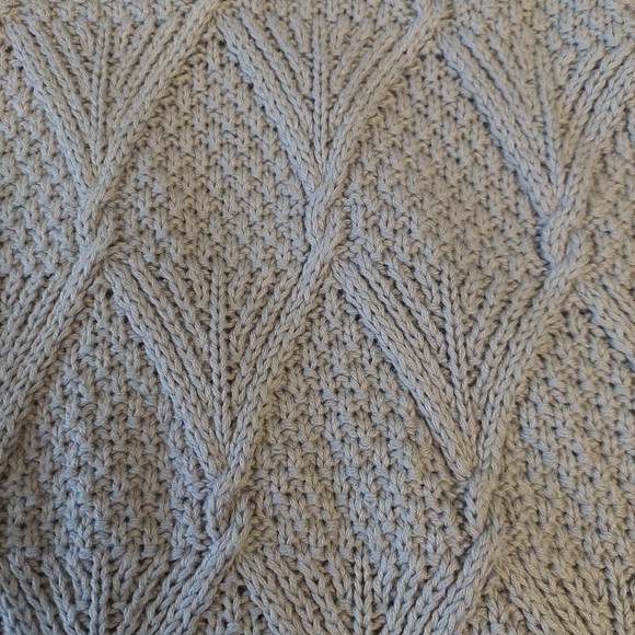 Jeanne Pierre Blue Cowl Neck Cable Waffle Knit Textured Pullover Sweater Size M - Picture 4 of 10